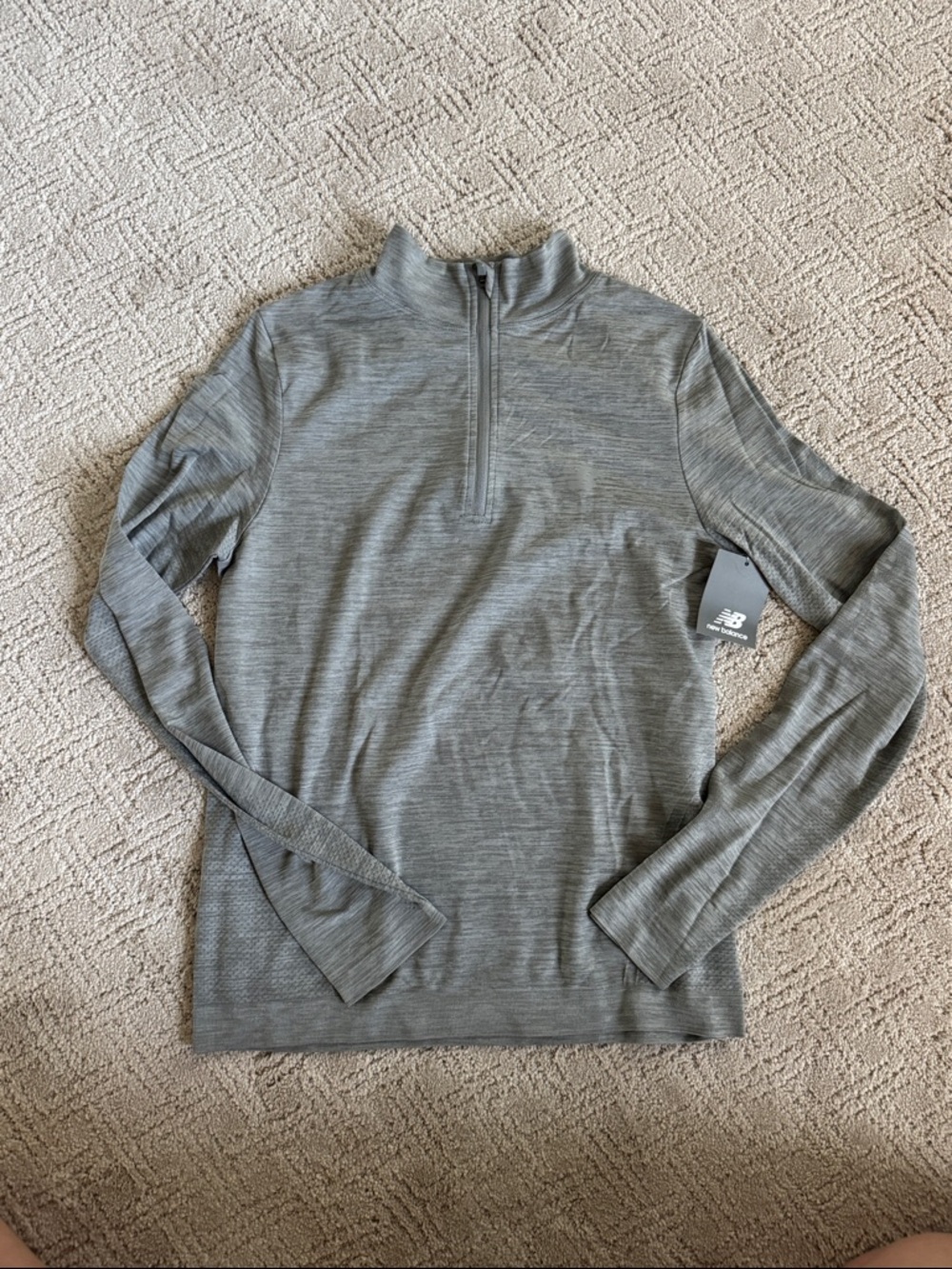 New Balance Men's Light Gray Half-Zip Performance Top